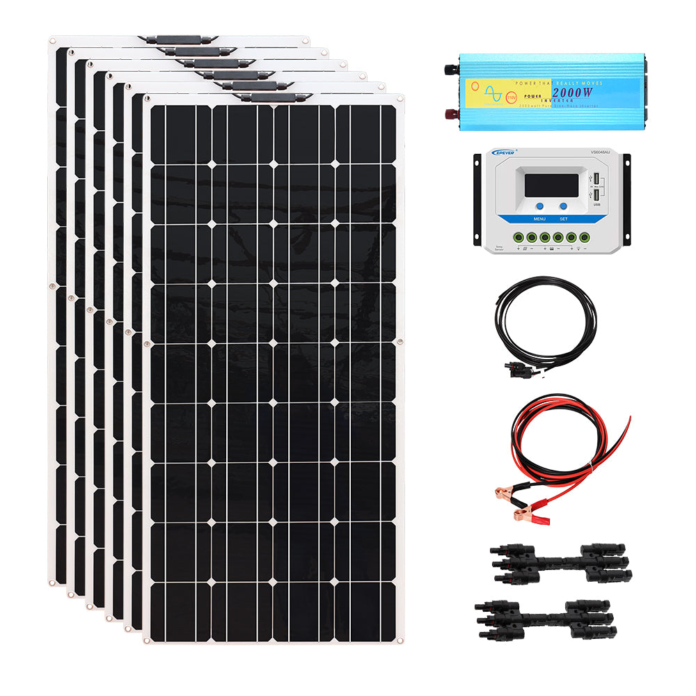 600W 24V Monocrystalline Flexible Solar Panel kit