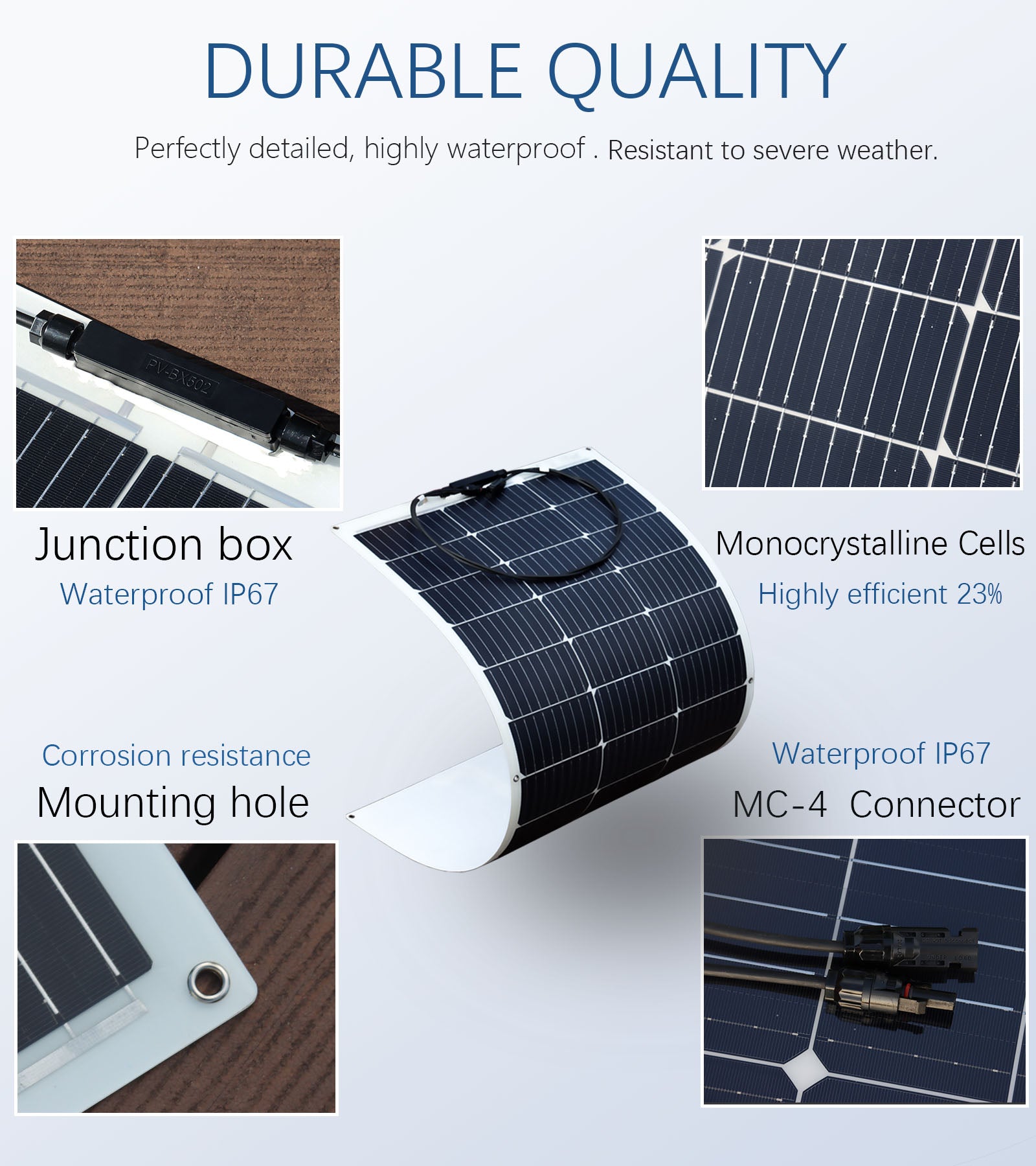 Xinpuguang 200W 12V Flexible Solar Panel Kit