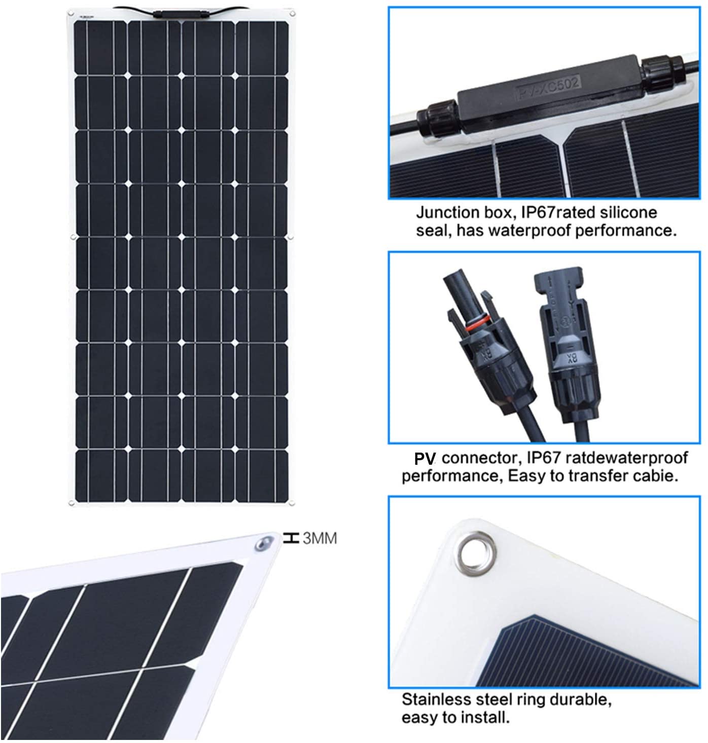 100W 12V Flexible Solar Panel kit Success 