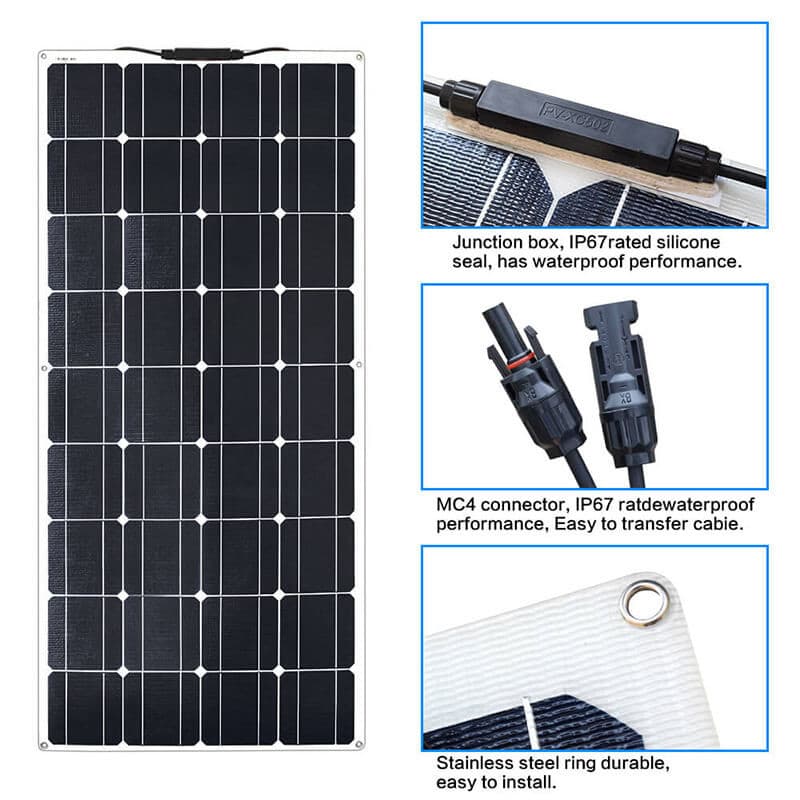 Solarparts 12Volt 100Watt  Monocrystalline flexible solar panels 
